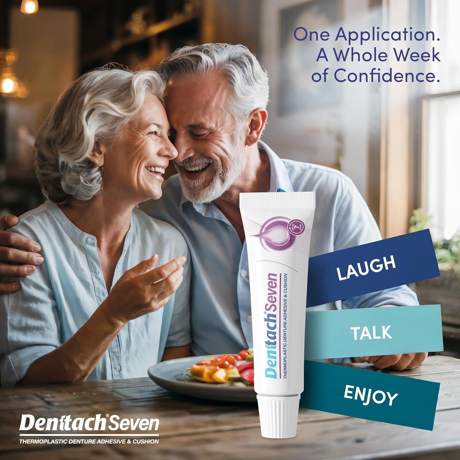 5 Pack Denttach Seven Day Hold Thermoplastic Denture Adhesive .71 Oz.