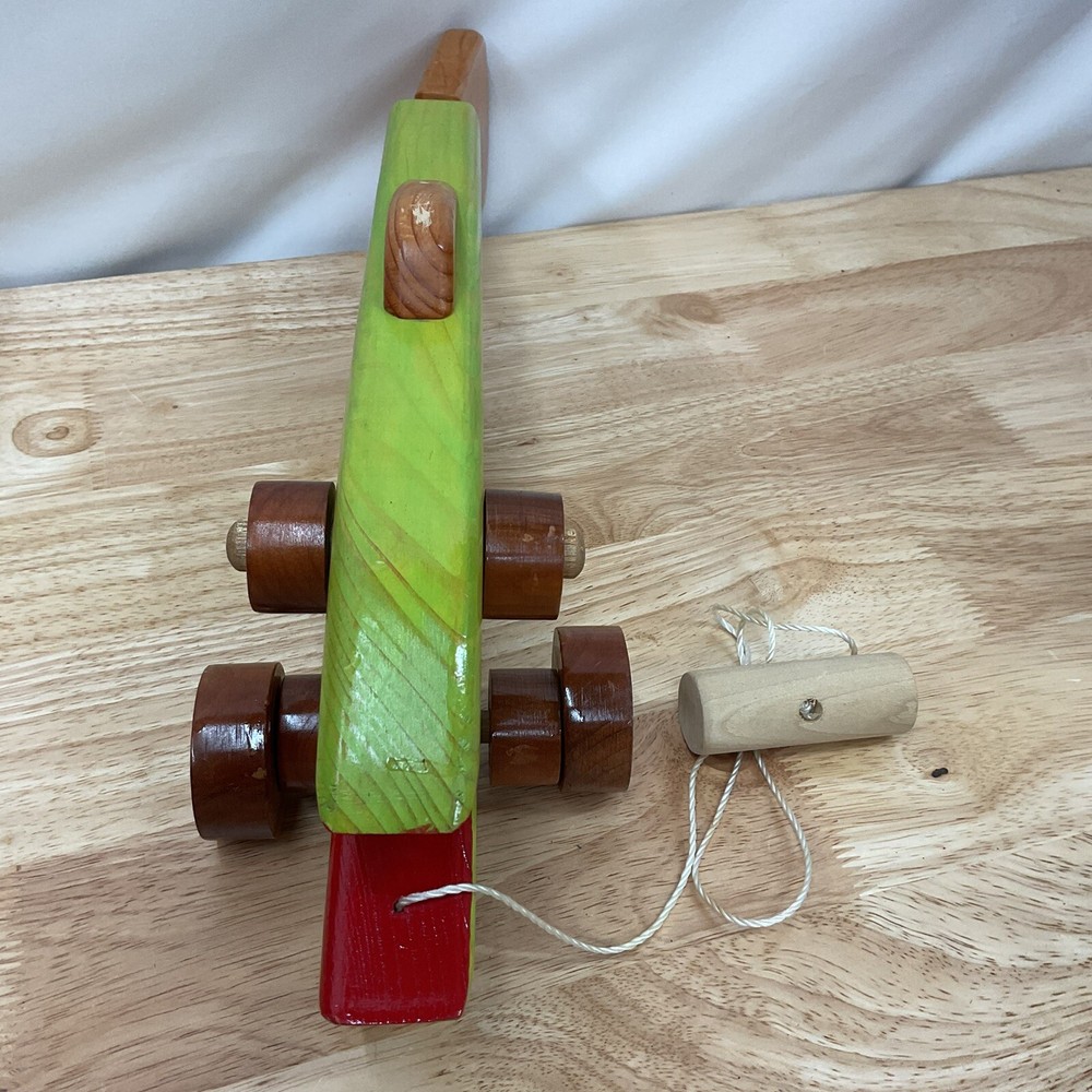 Handmade Wooden Pull String Fish Toy 17”
