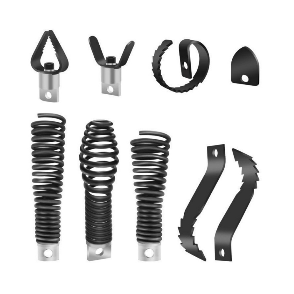 8PCS Professional Drain Snake Drill Bits Multi-Function Cutter Head Attachments