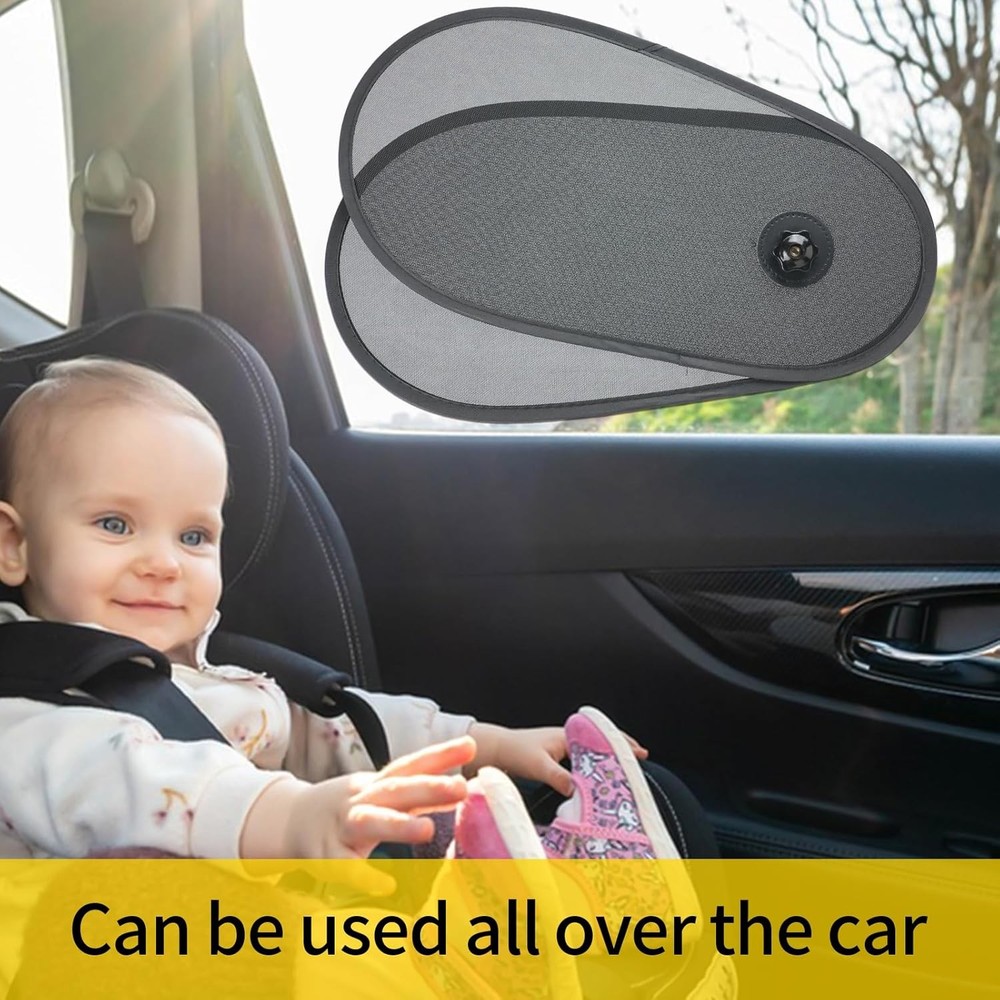 4pcs Adjustable & Rotatable Car Side Window Sun Shade Block Sun Glare for Driver