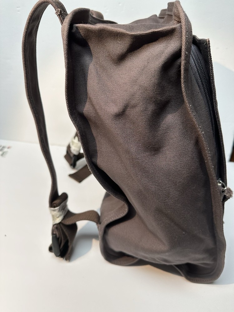 Earthbound Trading Co. Backpack Brown Canvas Adjustable Straps Wide Bottom
