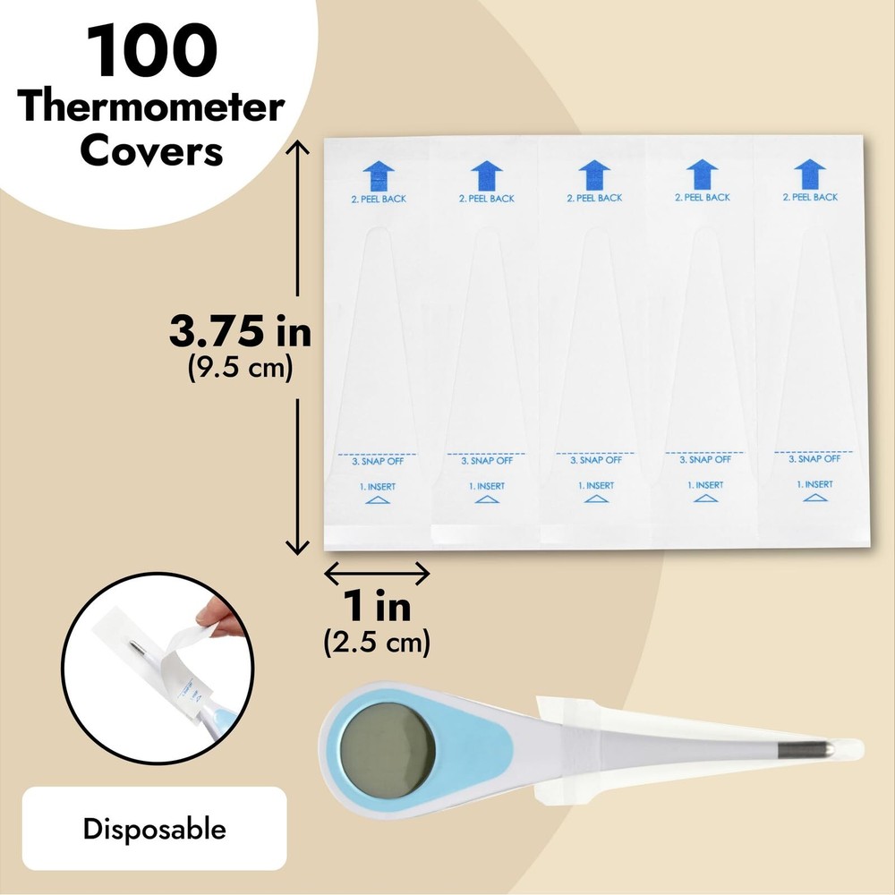 100 Pack Digital Thermometer Probe Covers Temperature Reading Sheath Sleeves