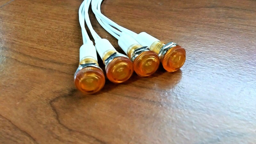 4 BBT 220 volt Amber LED Low-Profile Indicator Lights