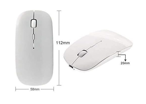 Tsmine Bluetooth Wireless Mouse, Slim Rechargeable Mouse Noiseless Click & 3 Adj