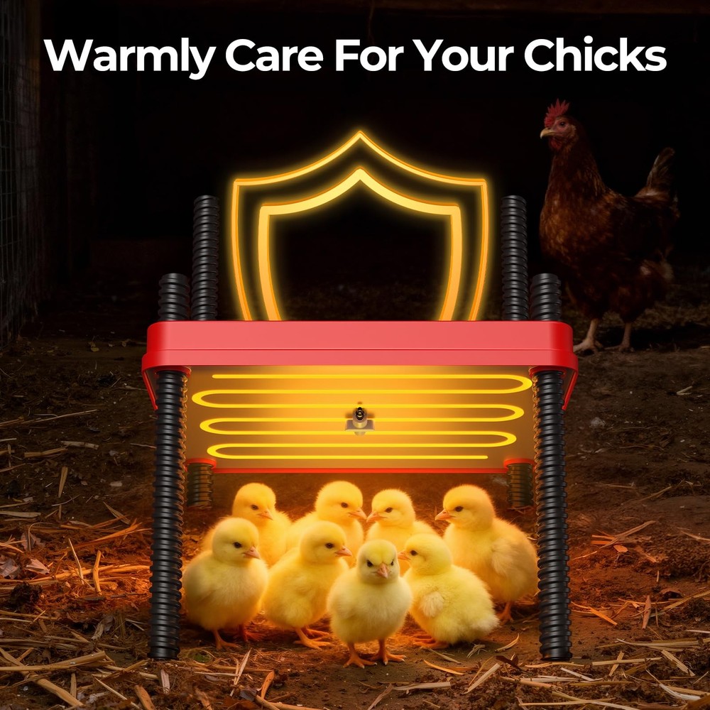 Chick Brooder Heating Plate for Winter, Chick Heating Plate with Thermal Prot...