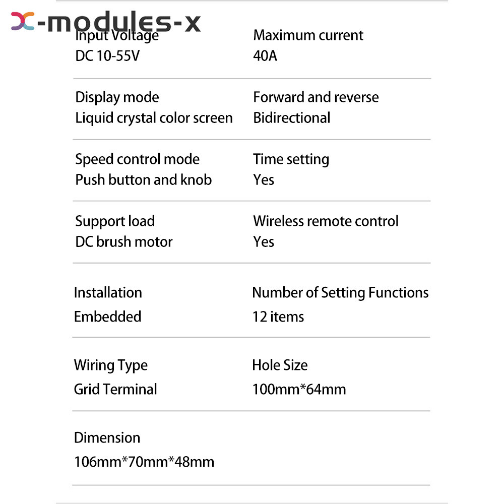 DC10-55V 40A Brush Motor Speed Controller LCD Digital Wireless Remote Control