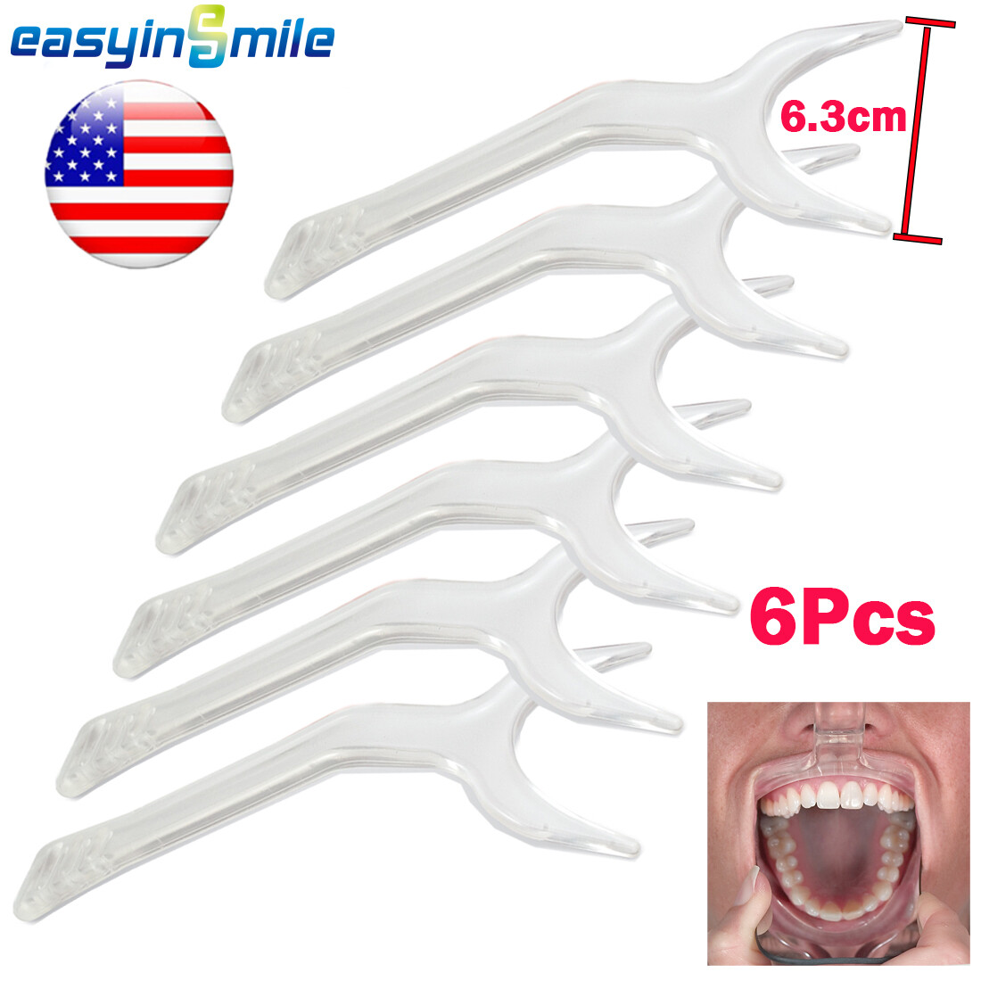 6pc Dental Mouth Opener Lip cheek Retractor large Autoclavable for Photography