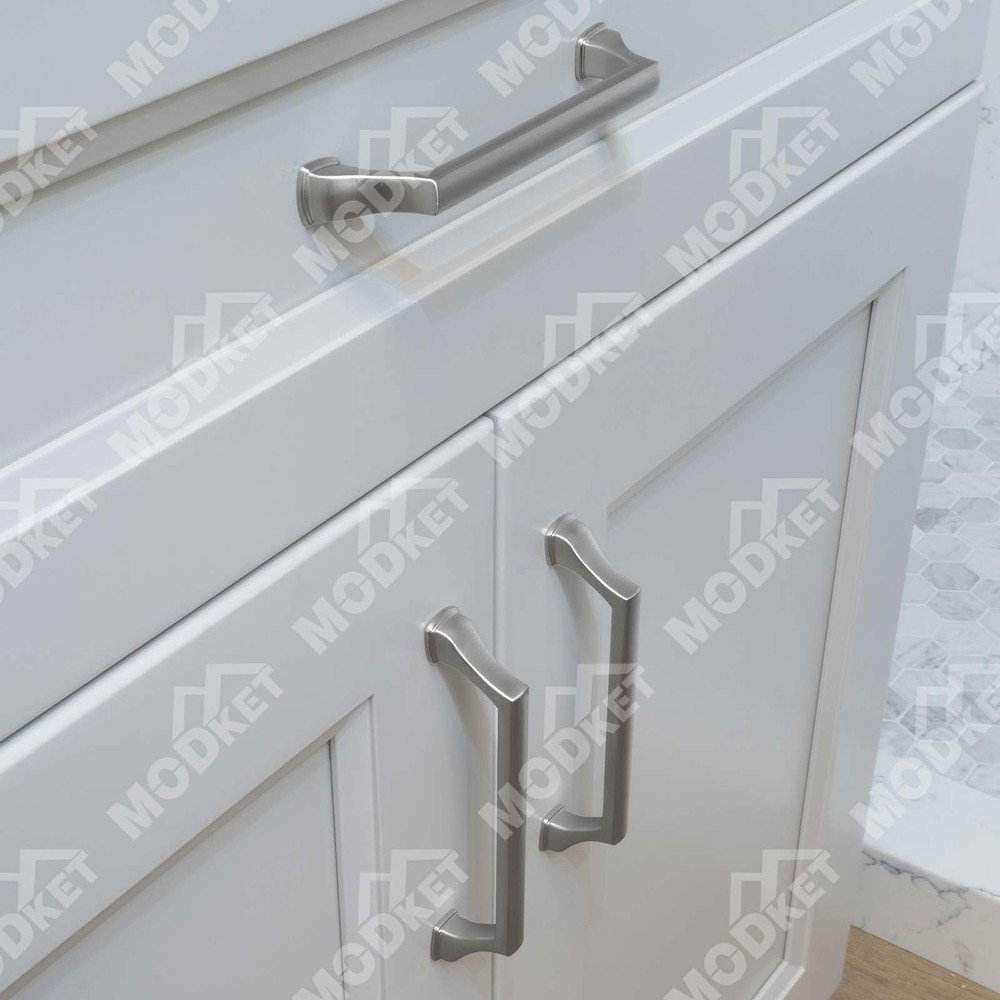 Solid Brushed Nickel Cabinet Pulls Knobs Handles Kitchen and Bathroom Drawers