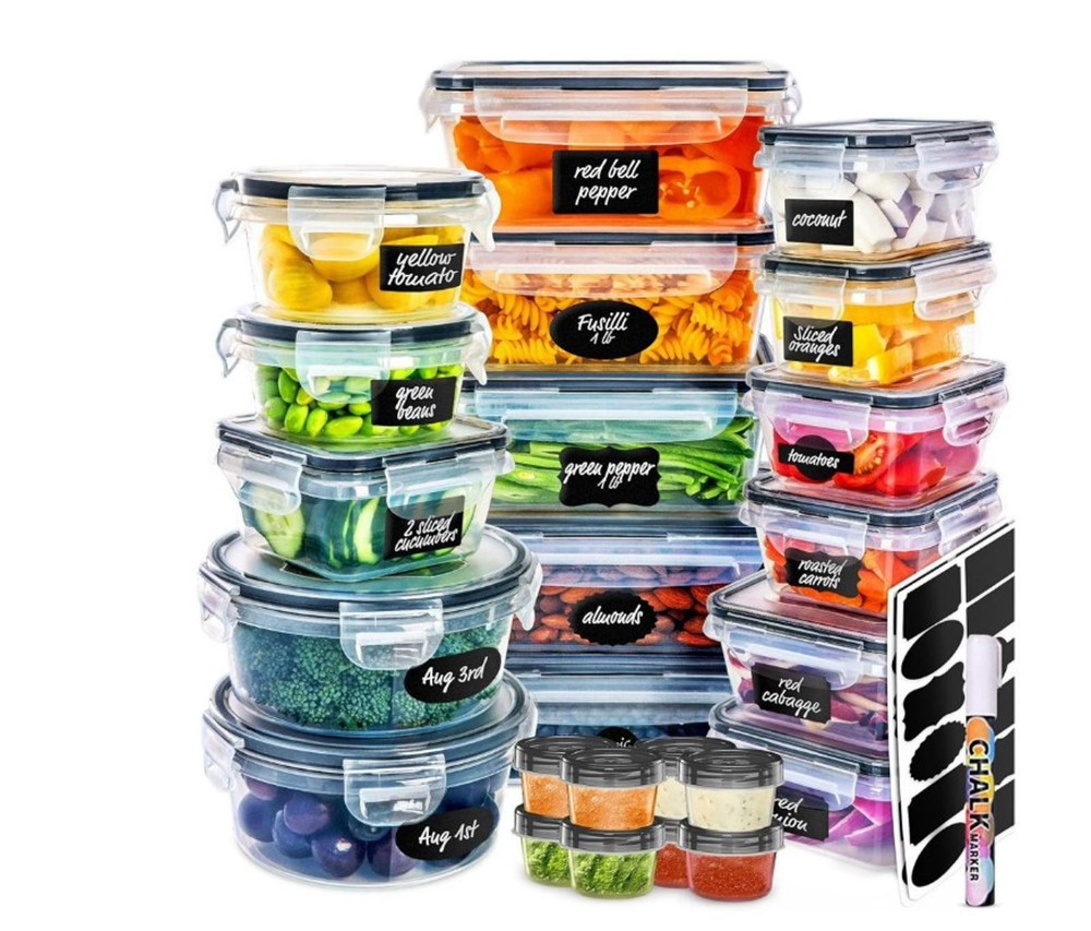 Plastic Food Storage Container Set - 50 Pc