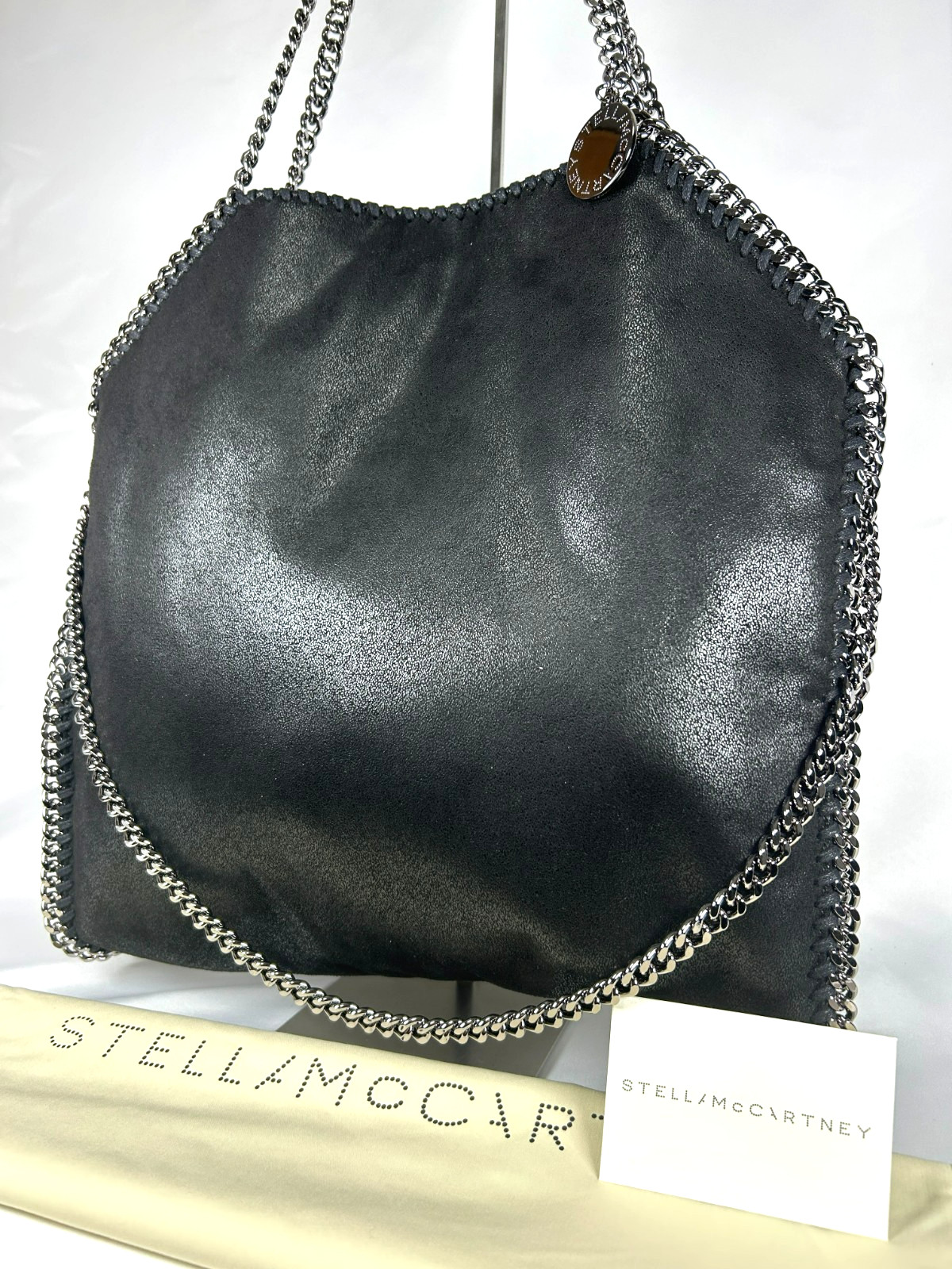 Stella McCartney Falabella Fold-Over Tote Shoulder Bag Black beautiful UK 122610