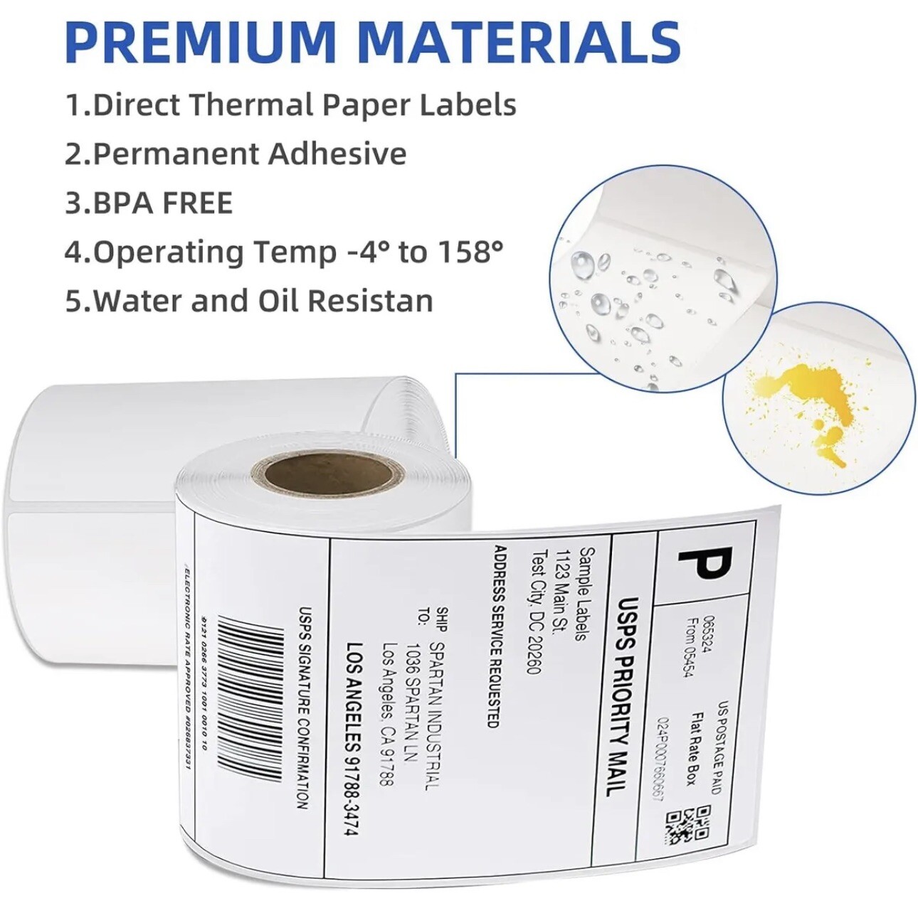 20 Rolls 4" x 6" Zebra 2844 Eltron ZP450 Direct Thermal Shipping Labels 250/roll