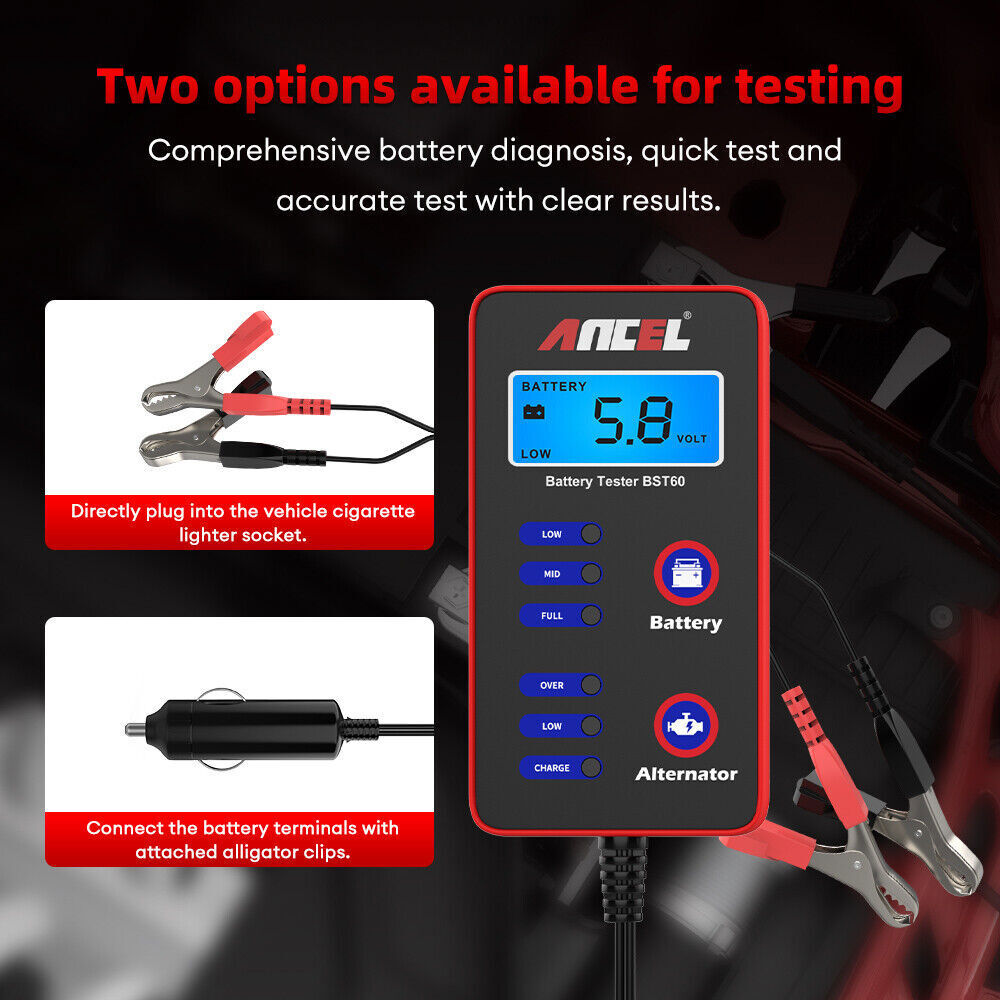 ANCEL BST60 Car Auto Battery Tester 12V Voltage Analyzer Alternator Test Tool