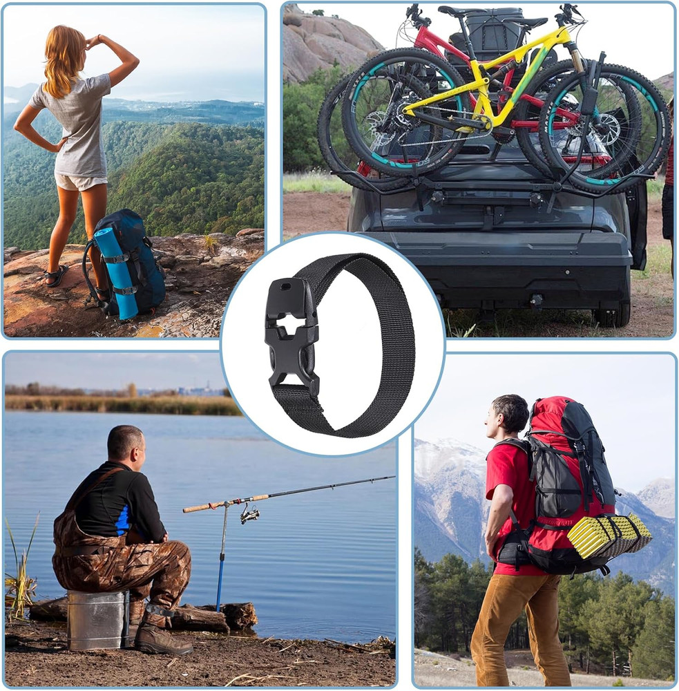 Adjustable Quick Release Nylon Utility Straps for Outdoor Activities - 4 Pack