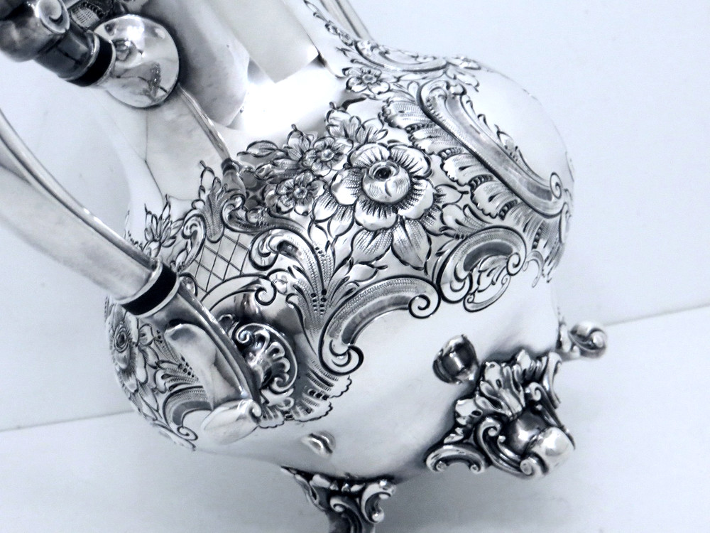 1937 REED & BARTON VICTORIAN ROCOCO REPOUSSE HAND CHASED COFFEE TEA SET 5 PC