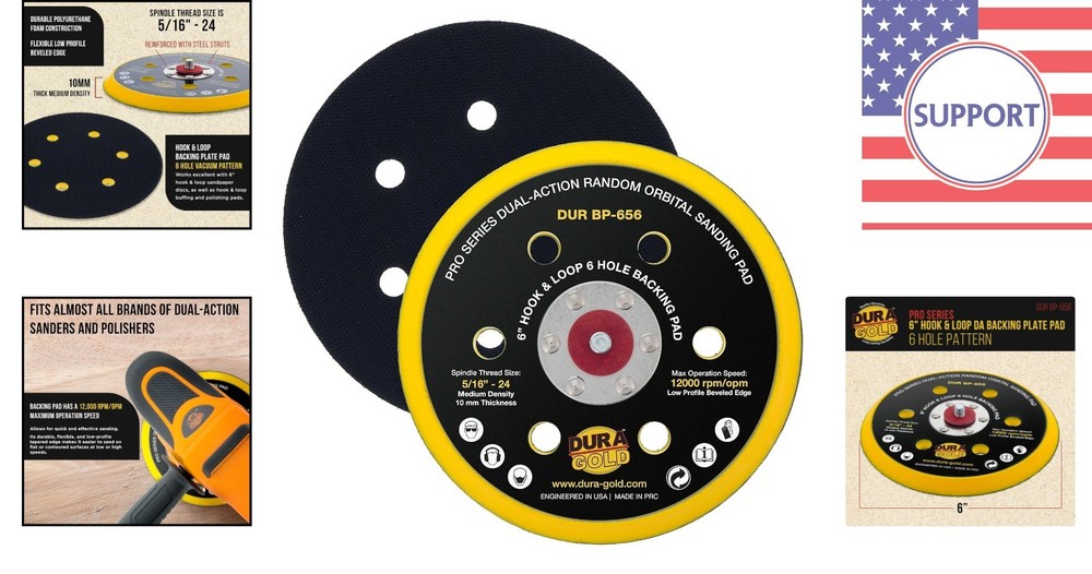 6" Dustless Backing Plate Pad for All Your Sanding & Polishing Needs