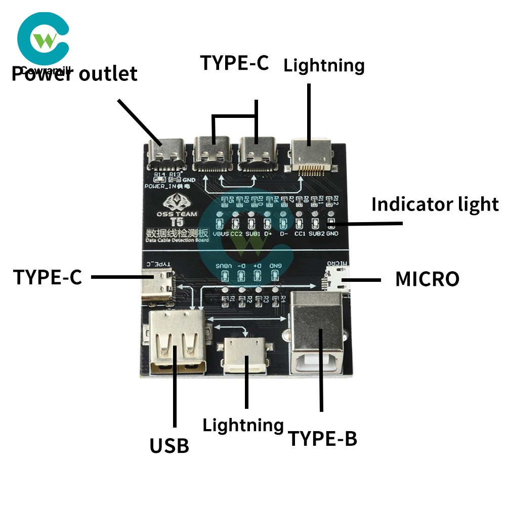 T5 Multifunctional Interface Cable Detection Module Data Cable abnormal testing
