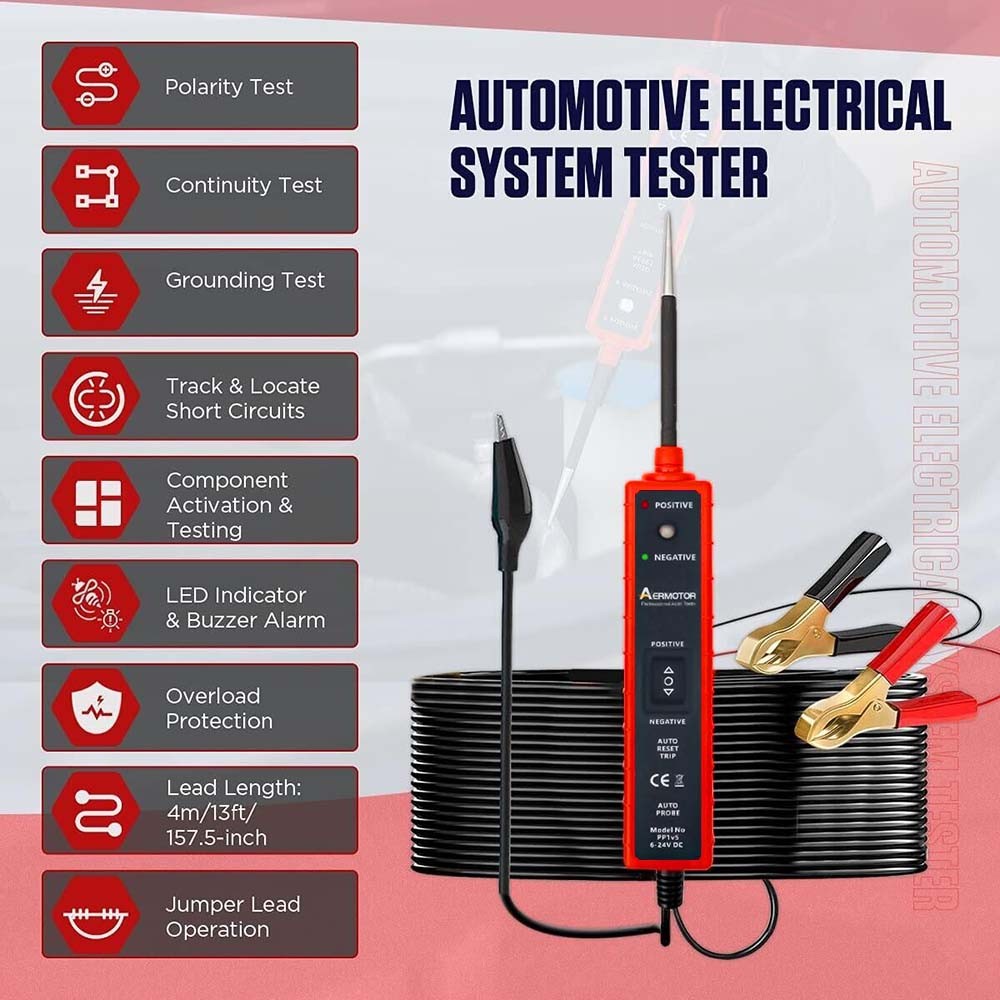 AERMOTOR Digital Automotive Power Probe Circuit Electrical Tester Device System