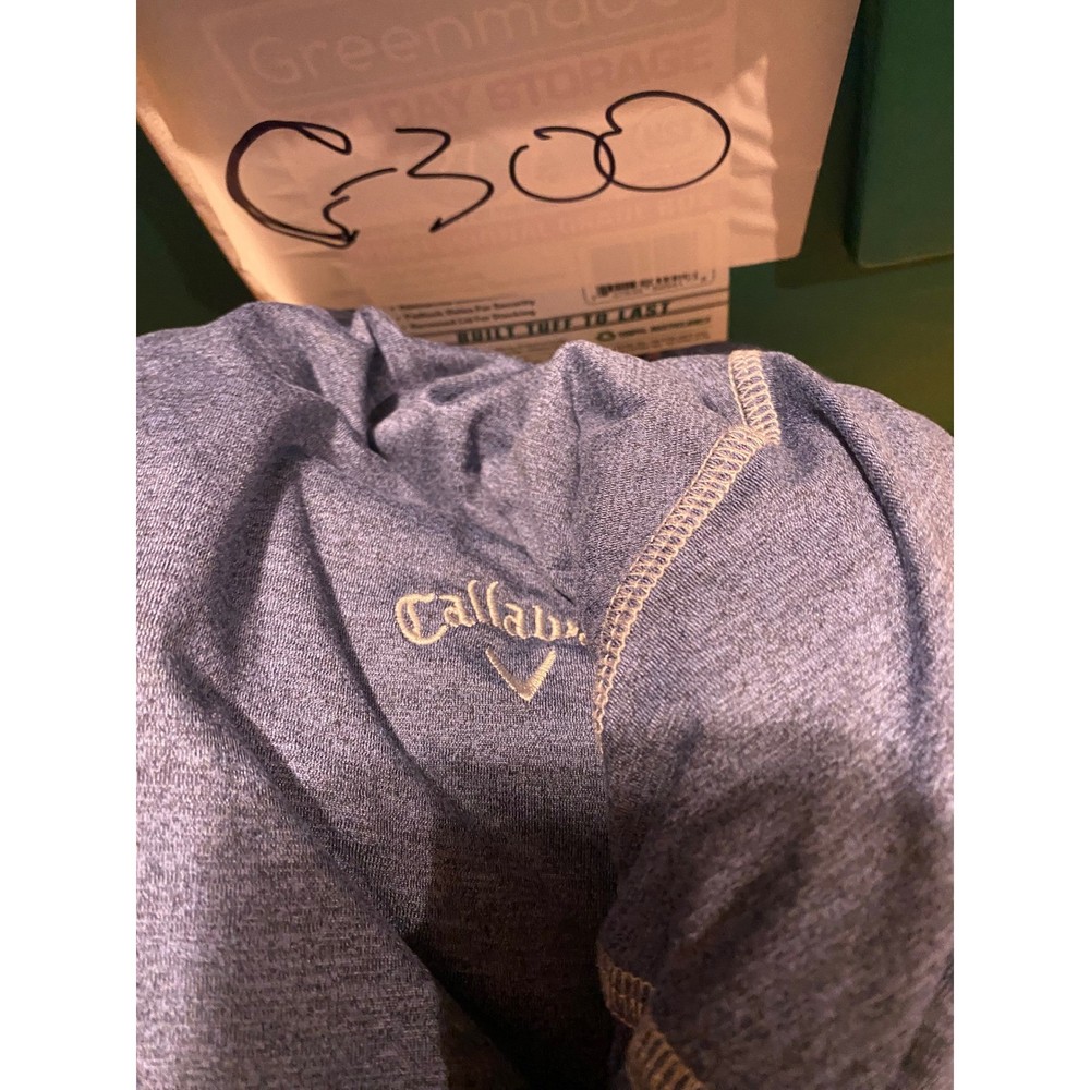 Callaway Opti-Dri Quarter Zip Pullover Mens 4XLT Blue Heather Performance Golf