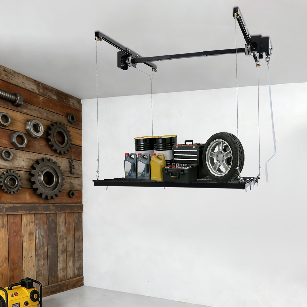 Overhead Garage Lifting Storage Rack, Garage Storage Rack, Adjustable Height Gar