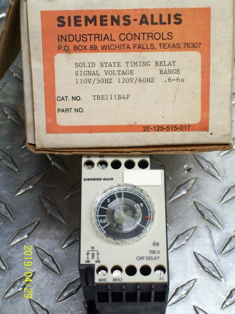 TRE111B4F NEW SIEMENS-ALLIS SOLID STATE TIMING RELAY .6-6s RANGE