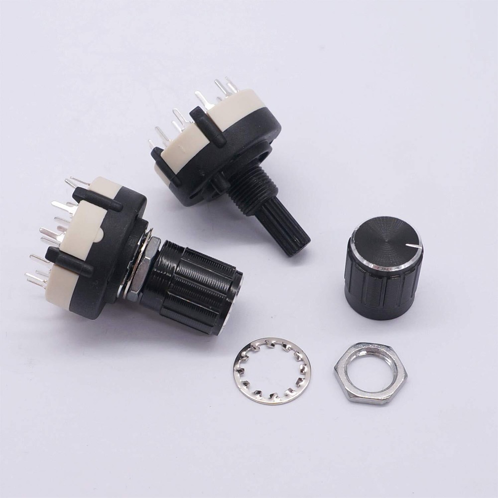 Rotary Switch 4-Pole 3-Position Single Deck with 3 Knobs for Channel Selection