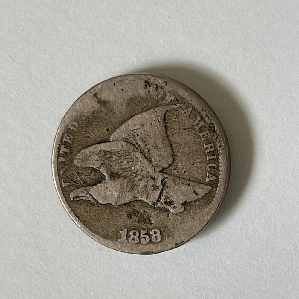 1858 Flying Eagle Small Cent - Large Letters Variety with Average Wear