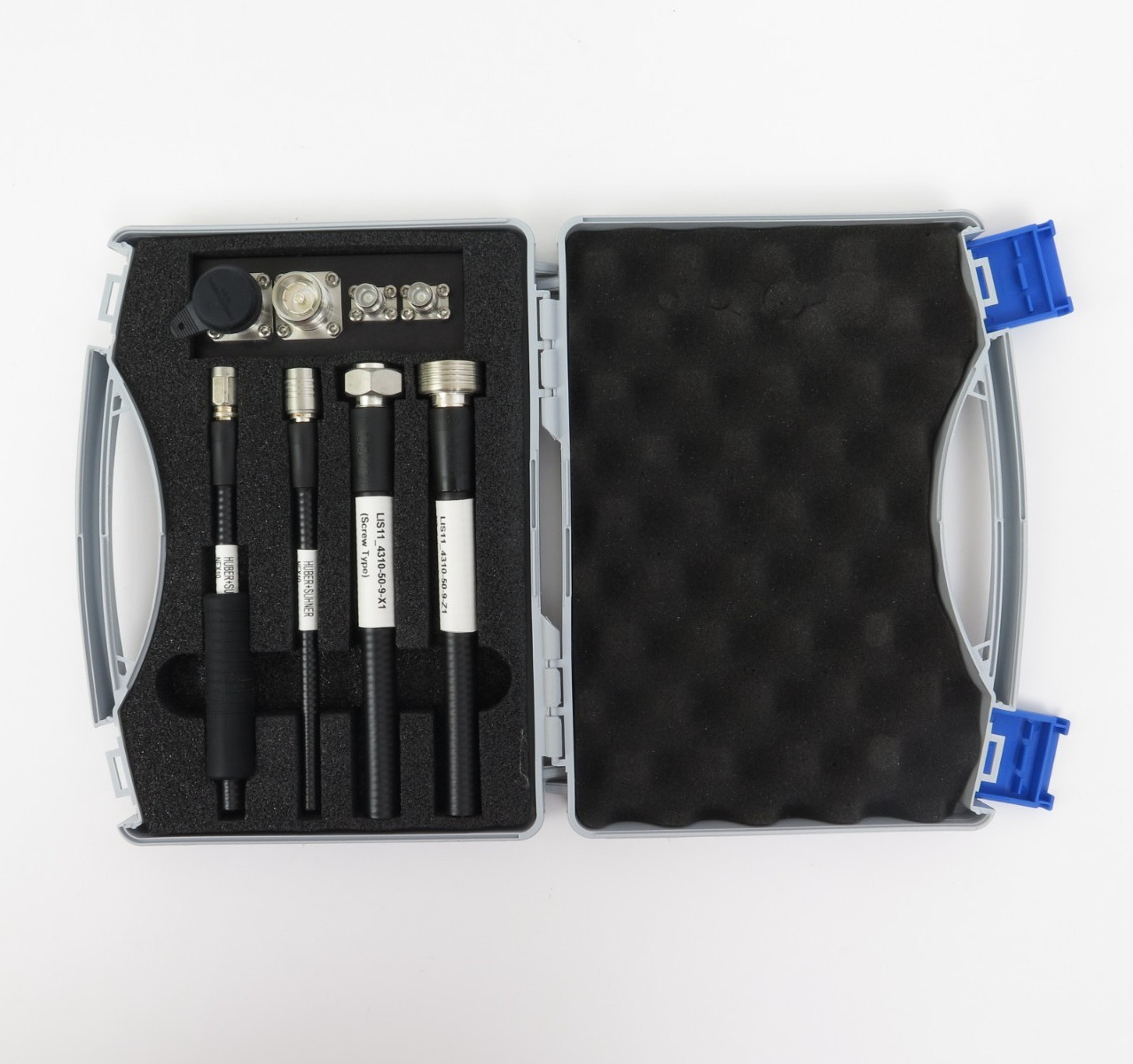 Huber+Suhner NEX10 to 4.3-10 RF Adapter Kit 8-Piece Set Low PIM Grey Case