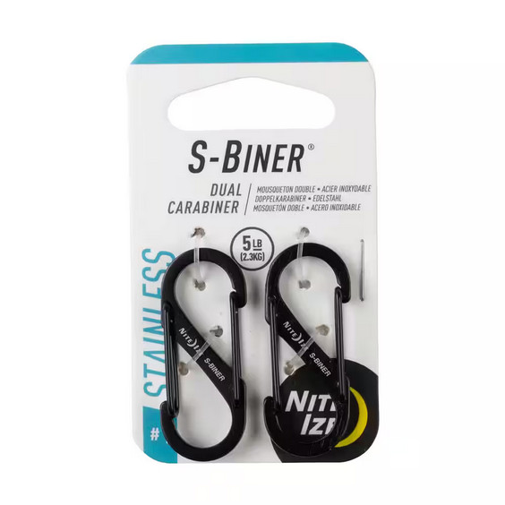 #1 Black S-Biner Dual Carabiner Clip 2-Pack by Nite Ize Steel