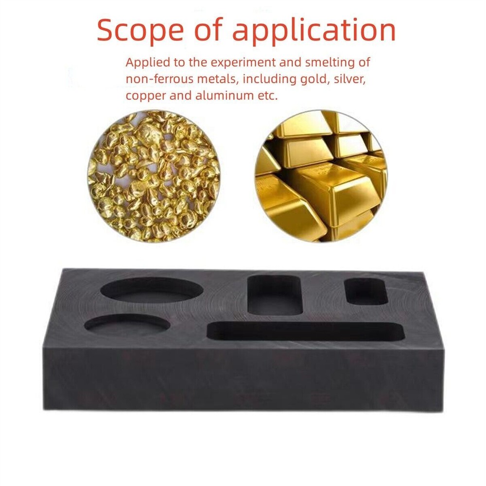Graphite Ingot Melting Casting Refining Scrap Combo Mold For Gold Bar Round Coin