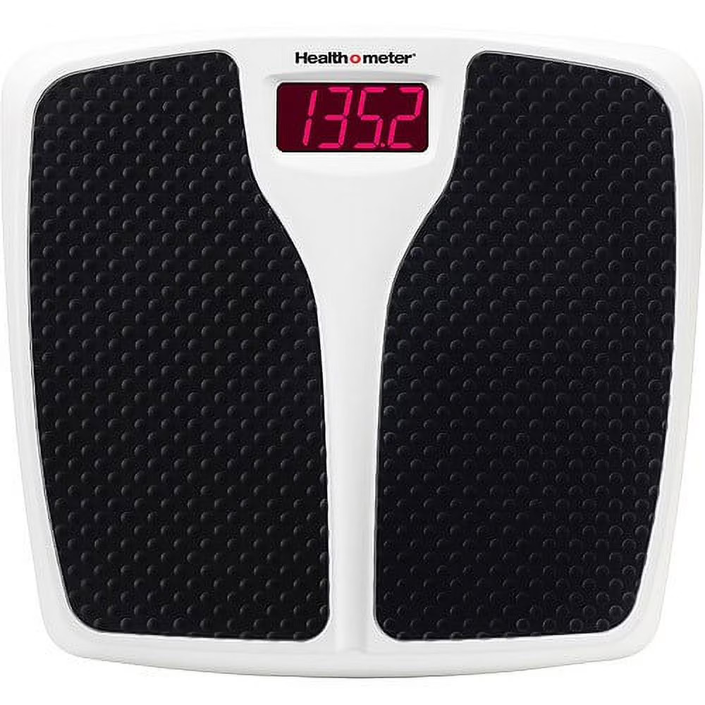Health o meter Digital Scale 400 lbs Split Mat LED Display Black White