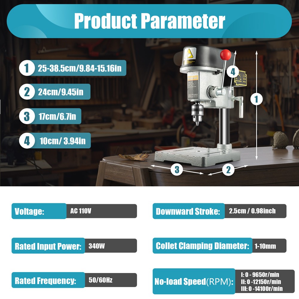 Portable Mini Bench Drill Press Bench Compact Small Electric Drilling Machine
