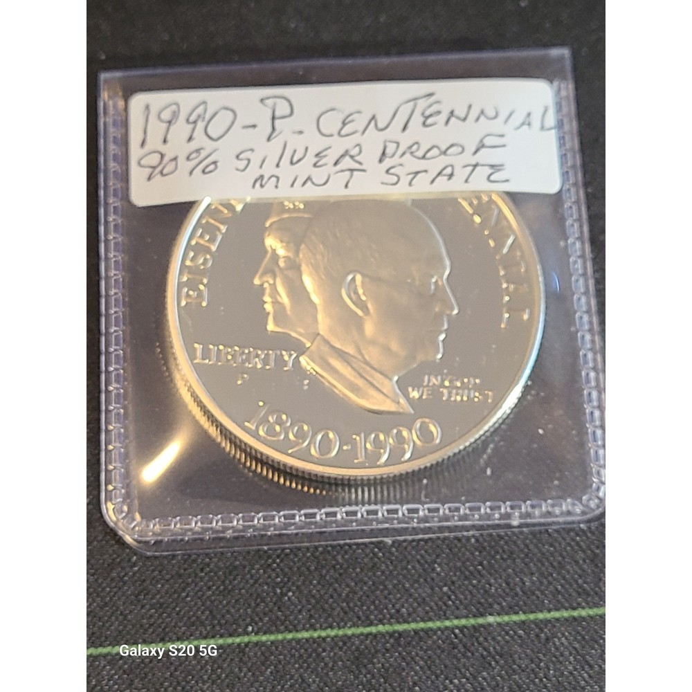 1890-1990 P Centennial Eisenhower Dollar 90 Silver Proof Coin Mint State