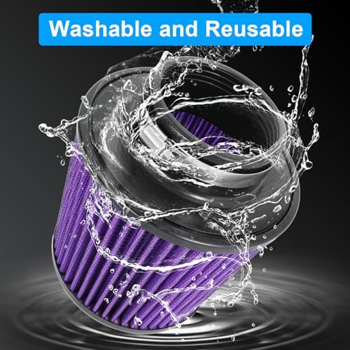 Cold Air Intake Filter High Performance Washable Filter Clamp-On Purple