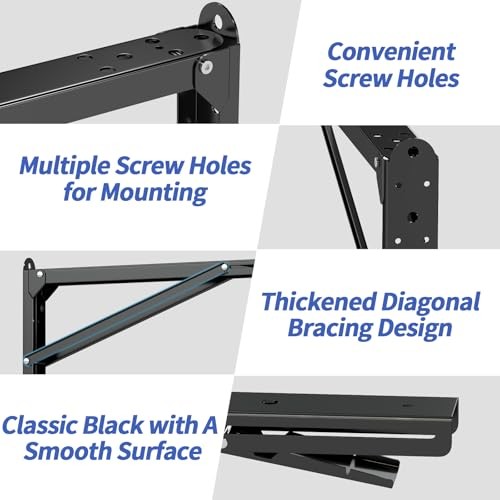 24 Inch Folding Shelf Brackets, Heavy Duty Collapsible Shelf Bracket Max Load