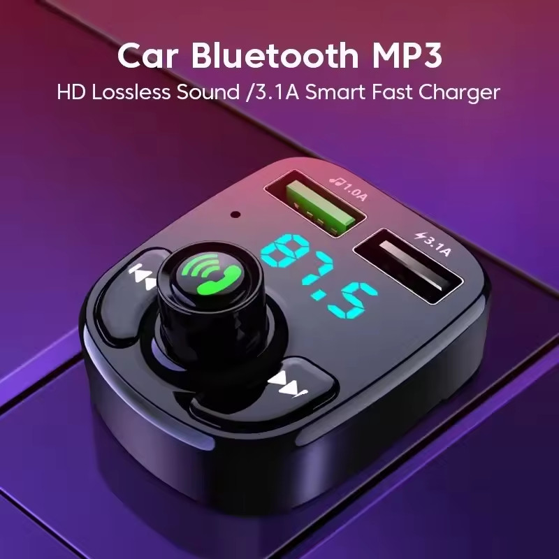Bluetooth Car FM Transmitter MP3 Player Hands free Radio Adapter Dual USB Charge