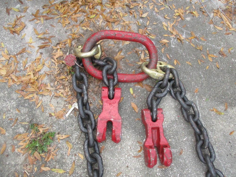 LB WLL-96" REACH TWO FALL SIZE 1"GRADE CRANE LIFTING CHAINS HOOKS COMPLETE SET