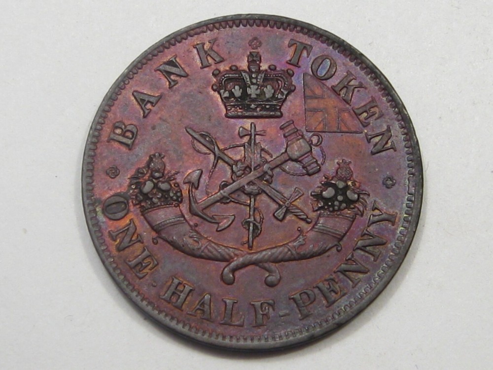 UNC 1854 ½ Penny Token Upper CANADA. #55