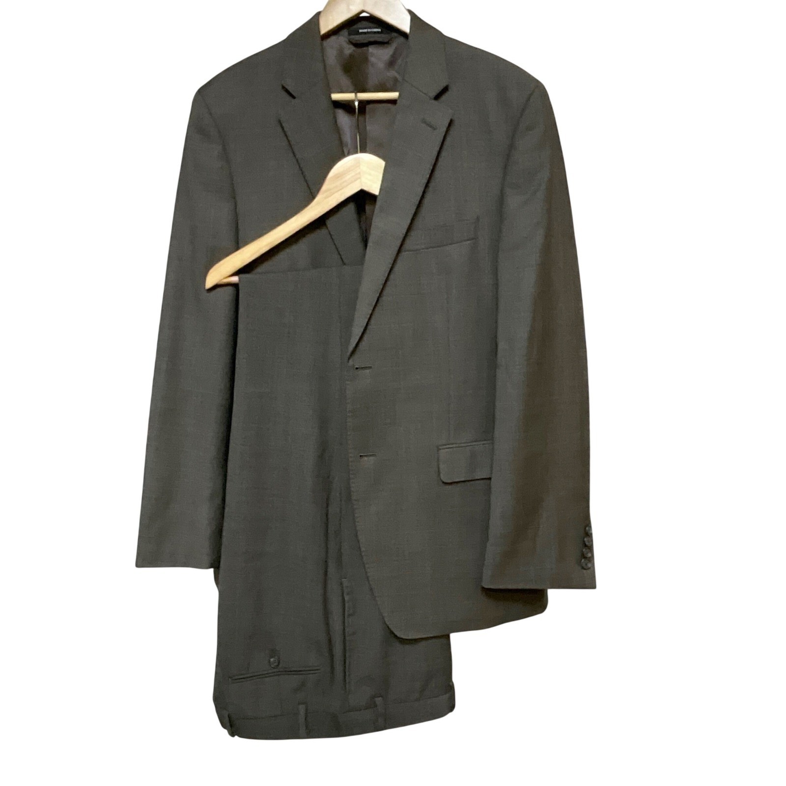 Lauren Ralph Lauren Mens 42R Slim Fit Grey Glen Check Wool Black Label 2 Pc Suit