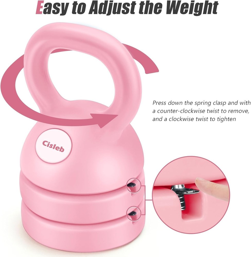 Ergonomic Adjustable Kettlebells: 5, 8, and 12lbs for Space-Saving Workouts-