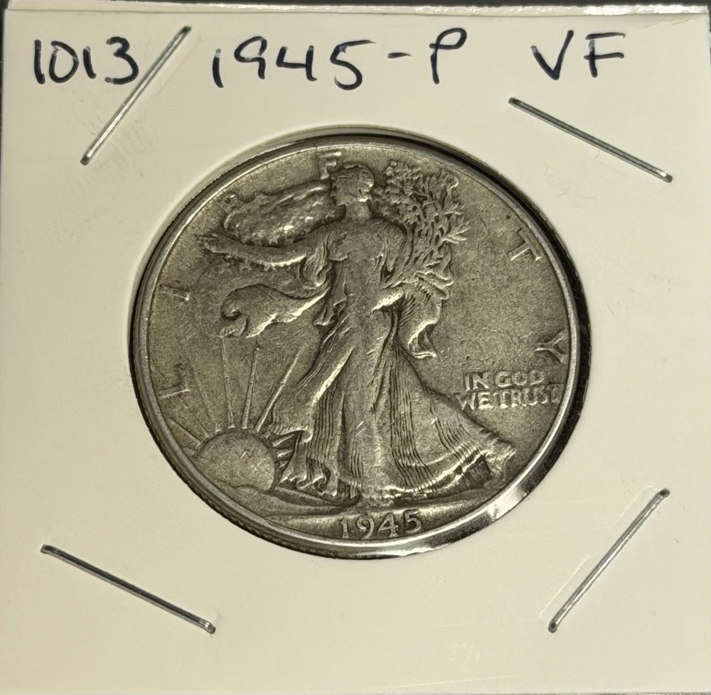 1945 P VF  Walking Liberty Silver Half Dollar