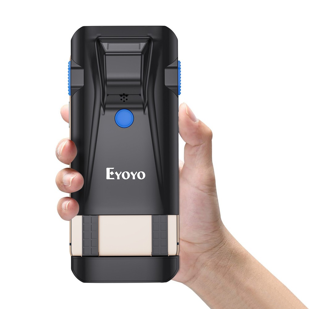 2D QR Wireless Bluetooth Barcode Scanner,Phone Back Clip for iPhone,Android, iOS