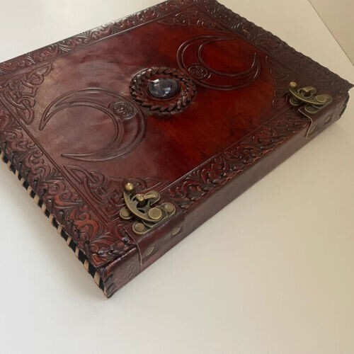 Leather 3 Ring Binder Grimoire Binder Leather Binder Cover Notebook Offic Folder