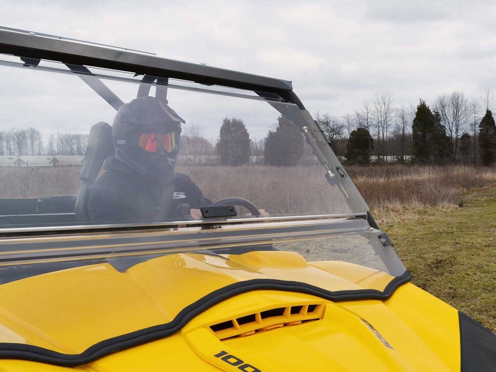 SuperATV Scratch Resistant Flip Windshield for Can-Am Commander 800 / 1000 / Max