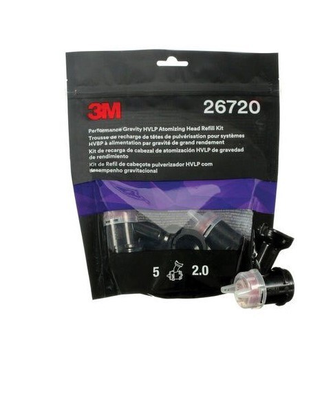 3M 26720 RED 2.0 PERFORMANCE GRAVITY HVLP ATOMIZING HEAD REFILL KIT 5 PER PACK