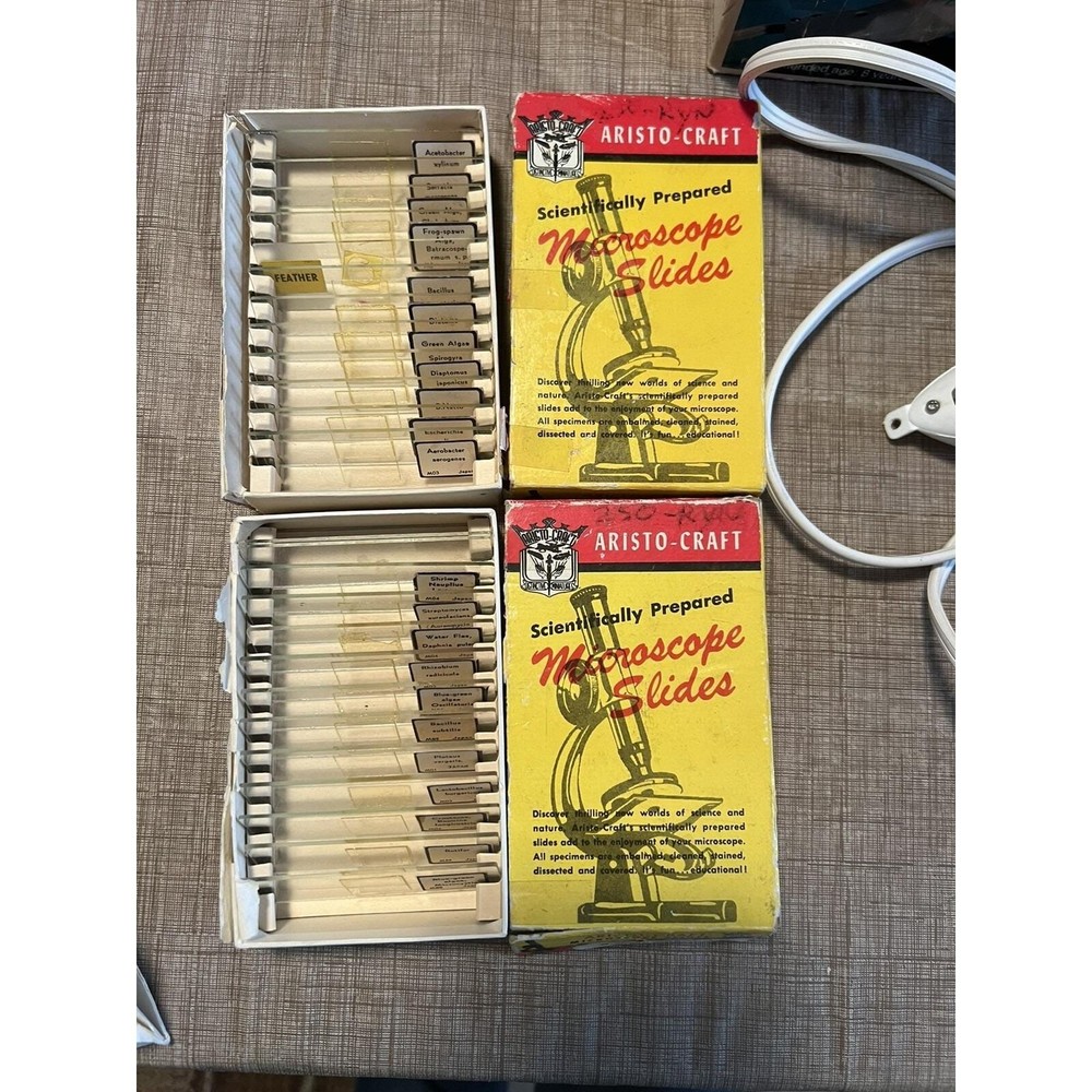 Vintage 70's Gabriel Microcraft Microscope Set 75x Includes Slides