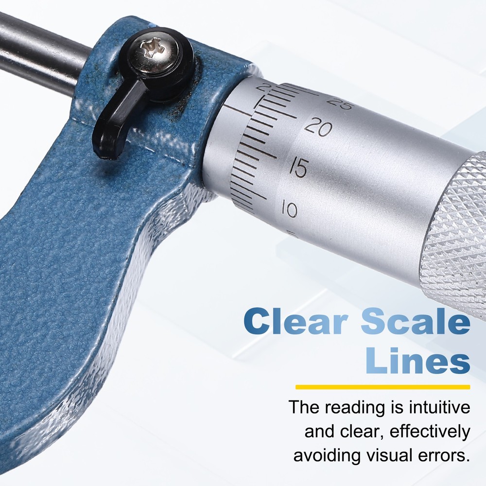 Outside Micrometer, 25-50mm Range 0.0004"(0.01mm) Accuracy
