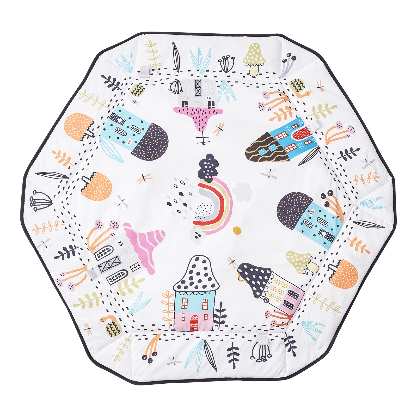 VEVOR Baby Play Gym Mat Tummy Time Activity Mat with 6Sensory Toys 41.7" x 41.7"