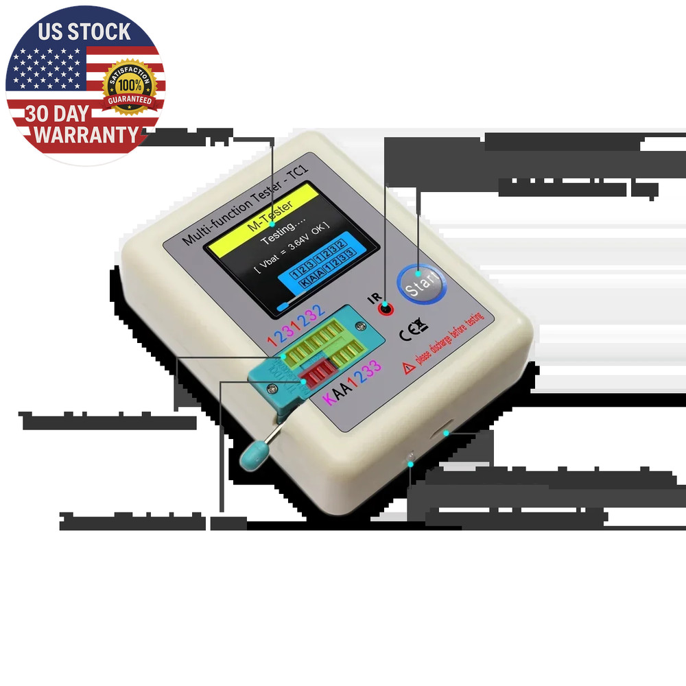 LCR TC1 1.8" TFT LCD Display Multi-Meter Transistor Tester Diode Triode Capacito