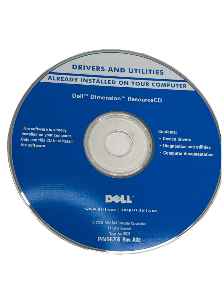 Dell Drivers & Applications CD Set For Windows XP Operating System