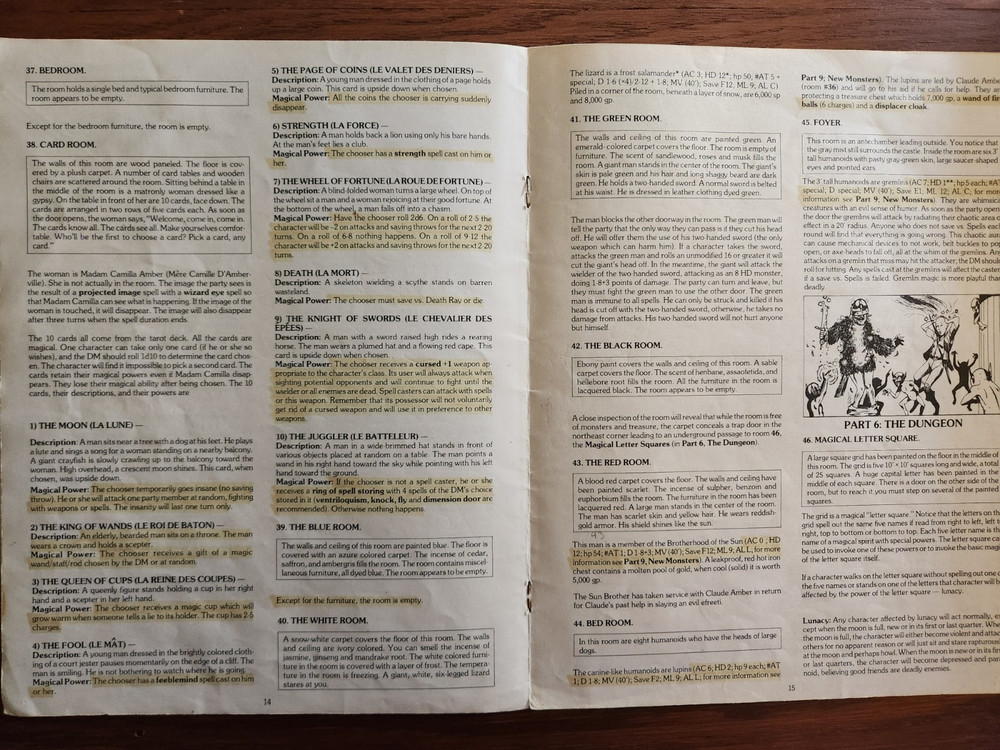 X2 Castle Amber module adventure D&D TSR Basic Dungeons & Dragons BECMI